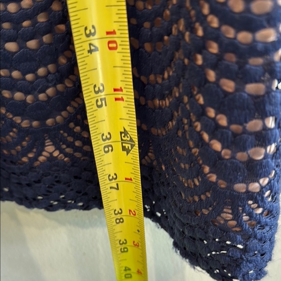 🌴 Lilly Pulitzer Navy crochet dress bell sleeves w stretch fully lined body XL - Picture 10 of 11